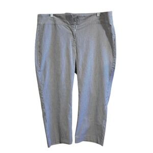 Nue Options Women's Capri Pants Size 14 Black White Strip NWOT Stretch